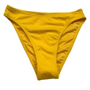 Bikini High Leg Cheeky Swimsuit Bathing Suit Bottom Yellow Size Small NWT